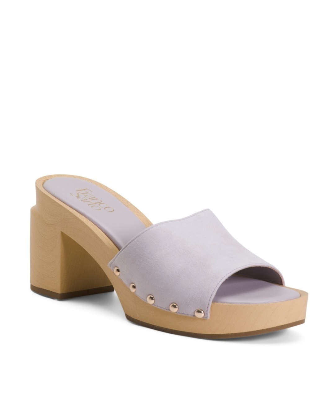Franco Sarto Lilac Suede purple suede capri clogs NWT